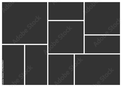 Download Empty Photo Frame Collage Of Nine Parts Poster Frame Mockup Vector Template Photo Collage Buy This Stock Vector And Explore Similar Vectors At Adobe Stock Adobe Stock PSD Mockup Templates