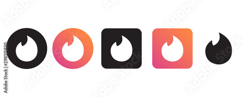 Tinder Logo Set In Different Shape On A White Background Stock Vector Adobe Stock