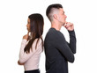 © Ranta Images - Profile view of young couple thinking together back to back