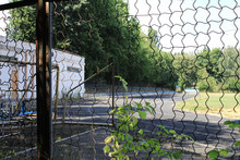 Old Football Field Behind The Fence