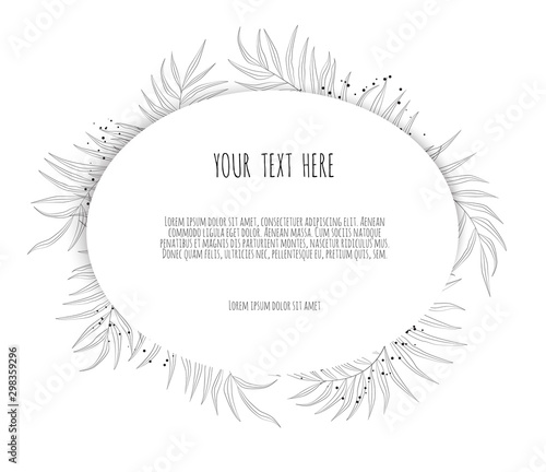 Vector floral design card. Greeting, postcard wedding invite template. Elegan...