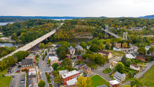 Aerial View Over Broadway Street South Kingston New York