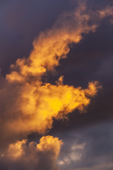 Poster - Allassac (Corrèze, France) - Coucher de soleil orageux