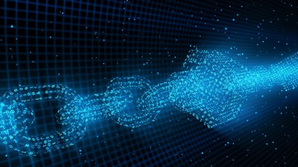 Blockchain Network Security Concept Crypto Binary Particle Closeup - Abstract Background Texture