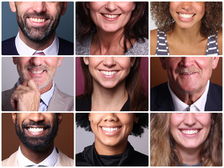 Poster - Group of 9 beautiful people in front of a background