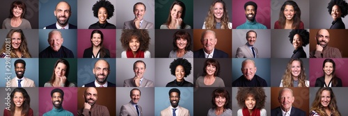 Fotografía Group of 9 beautiful people in front of a background
