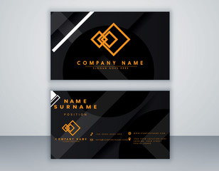 Business card template. modern design with black color and grey color. minimal Eps 10