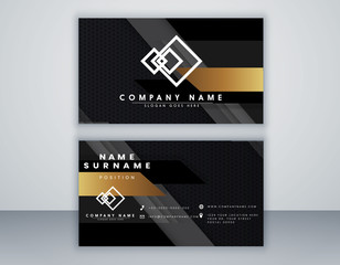 Wall Mural - Business card template. modern design with black color and grey color. minimal Eps 10