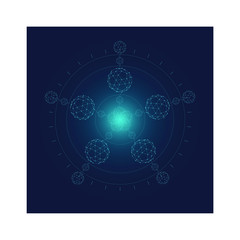 Medical, technology, chemistry and science icon design template. Molecule and communication background. Connected lines with dots.