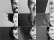 © Djomas - Group of 9 beautiful people in front of a background