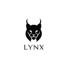 Lynx Head Black Logo Icon Designs