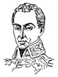 Simon Bolivar, vintage illustration