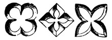 Quatrefoil Architecture, Overall Outline Of Four Partially,  Vintage Engraving.