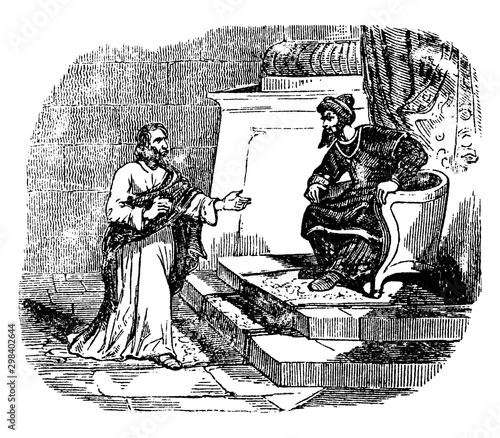 Fotografía Joseph of Arimathaea Asks for the Body of Jesus vintage illustration
