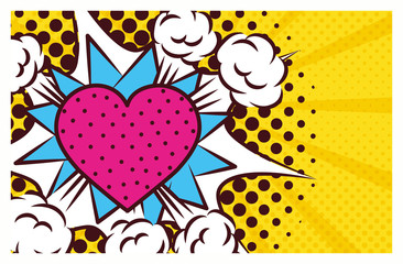 heart love pop art style