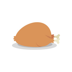 Canvas Print - turkey cooked food isolated icon vector illustration design