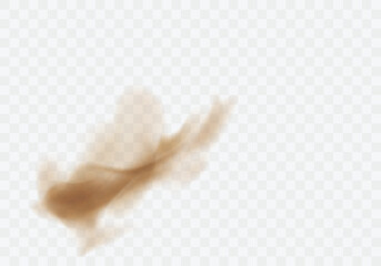 Wall Mural - desert sandstorm, brown dusty cloud or dry sand flying with gust of wind, big explosion realistic te