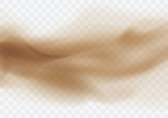 Wall Mural - desert sandstorm, brown dusty cloud or dry sand flying with gust of wind, big explosion realistic te