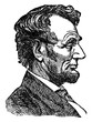 Abraham Lincoln, vintage illustration