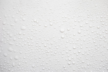 Wall Mural - Raindrops on a grayish white background. Rainy season concept.