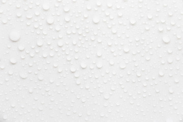 Fototapete - Raindrops on a grayish white background. Rainy season concept.