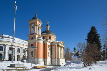 Varvarka street in Moscow, Russia. Church of the Holy Great Martyr Barbara