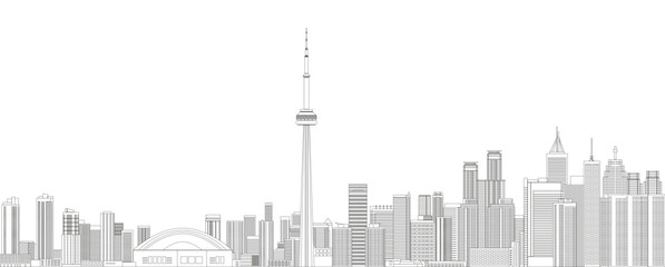 Wall Mural - Toronto cityscape line art style detailed vector illustration