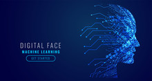 Digital Technology Face Artificial Intelligence Concept Design