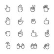 Vector set of hand line icons.