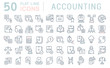 Set Vector Line Icons of Accounting