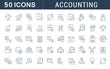 Set Vector Line Icons of Accounting
