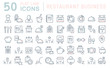 © M.Style - Set Vector Line Icons of Restaurant Business