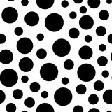 seamless black circles pattern. Black Polka dot Pattern. Background for dress