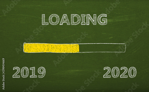 Tafel Loading 2019 2020 Kreide Schultafel Ladebalken