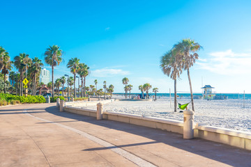 Wall Mural - Clearwater beach with beautiful white sand in Florida USA