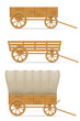 wooden cart for horse vector illustration