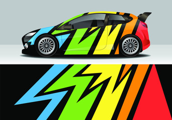 Wall Mural - Modern sporty abstract car wrap design