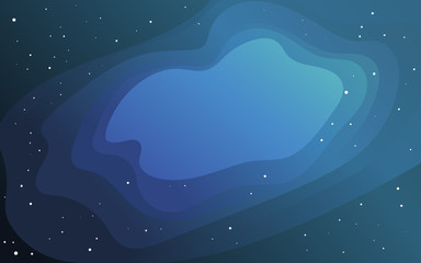 Wall Mural - vector space background with copy space. cute flat style template with stars in outer space.