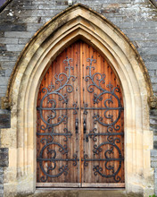 Old Wooden Church Door