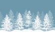 Christmas winter background. Pine trees forest landscape