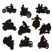 Motorcycle Rider Silhouettes