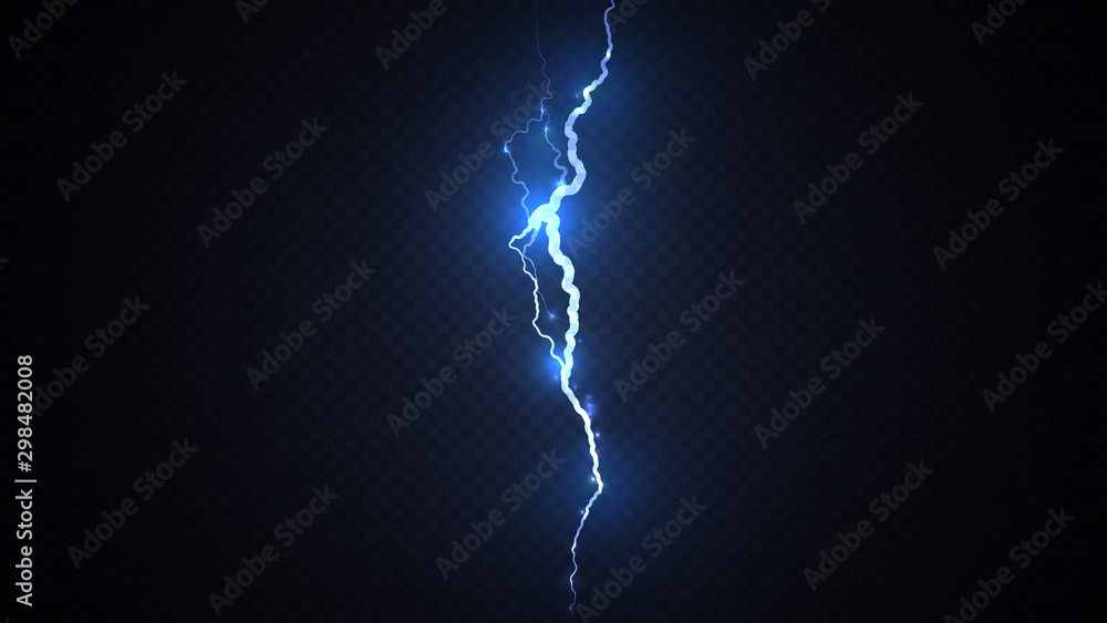 Abstract background in the form of blue lightning strike - obrazy, fototapety, plakaty 
