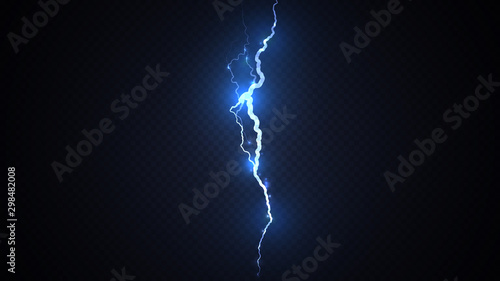 Cuadros en Lienzo Abstract background in the form of blue lightning strike