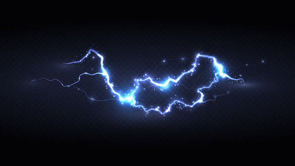 light blue powerful lightning storm