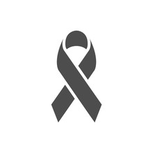 Awareness Ribbon Glyph Icon And Breast Cancer Sign