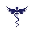 caduceus medical icon vector symbol