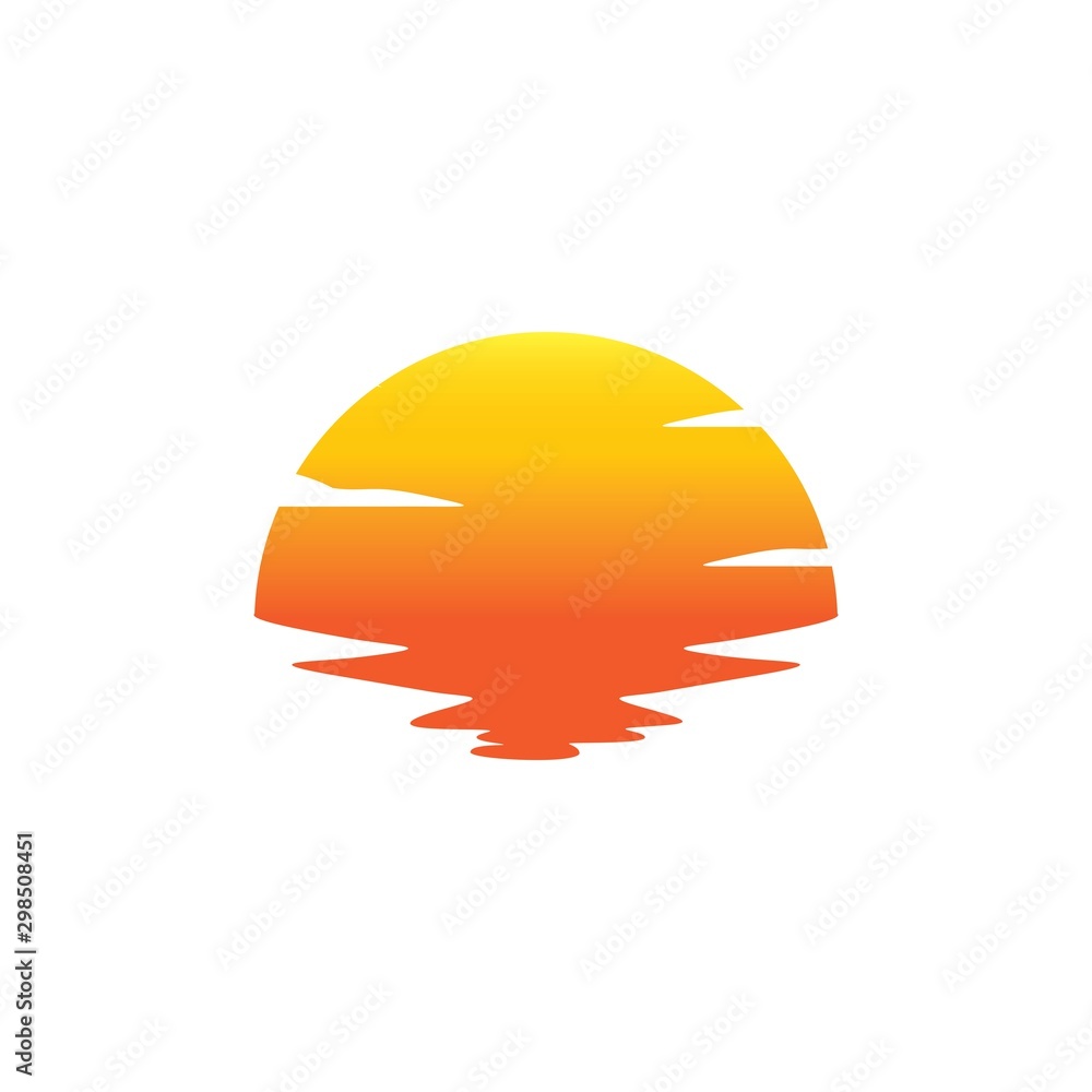 sunset logo vector icon design template Stock Vector | Adobe Stock