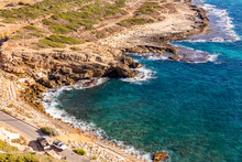 The Rocky Coast Of The Mediterranean Sea,the Grotto Of Rosh Hanikra.