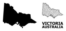 Solid And Wire Frame Map Of Australian Victoria