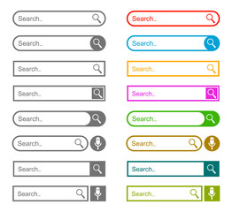 Aufkleber - Set search bar web page internet browser button, search box template isolated – vector